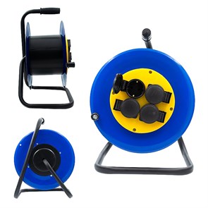 Каркас катушки для удлинителей без провода УМ IP54 Металл D250 мм 4 розетки с З/К с крышками Москва SP-04199