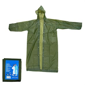 Дождевик-плащ на кнопках Зеленый-хаки 416-В 1688