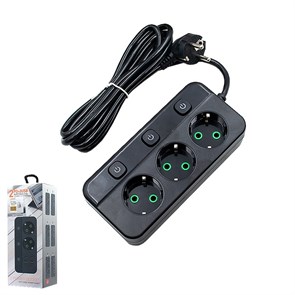 Удлинитель BLACK green T-03 2м с индивидуальными выключателями Т03-2М