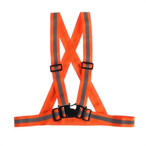 Светоотражающий ремень, с наплечными лямками, регулируемый размер, оранжевый 9632382
