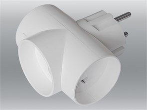 TOKER 3Т разветвитель (тройник) 3 розетка 6А белый (T-образный) 3ТГУ