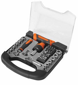 Кратон Набор отверток-держателей с битами и торцевыми головками Complect SSK-07, 48 пр. в кейсе 2 09 05 007
