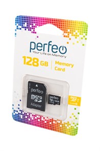 PERFEO Носитель информации microSDXC 128GB High-Capacity (Class 10) UHS-1 с адаптером BL1 19198