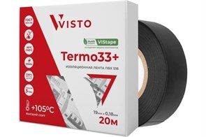 VISTO Изолента VIStape Thermo33+ S18, 20м х 19мм х 0,18мм, черная 4619-083-14