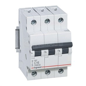 Legrand Выключатель автоматический модульный 3п C 40А 4.5кА RX3 419712