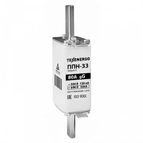 TEXENERGO Плавкая вставка ППН33 80А габарит 0 PP10-080-0