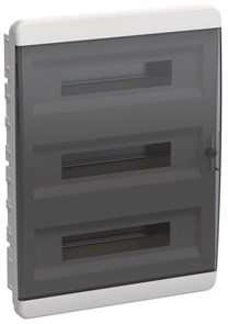 IEK TEKFOR Бокс встраиваемый 54 мод. IP41 черная прозрачная дверь TF5-KP12-V-54-41-K01-K03