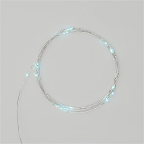 NEON-NIGHT Гирлянда светодиодная Роса 2м, 20LED, БИРЮЗОВЫЙ, IP20, тонкий батарейный блок, 2хCR2032 в комплекте 303-004