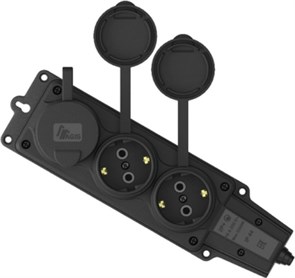 AGIS Колодка Каучук, 3я, с/з, 16А, 250В, IP44, черная 80.01.10.106