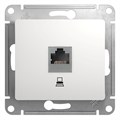 Schneider Electric Розетка компьютерная 1-м СП Glossa RJ45 кат.5E механизм бел. GSL000181K - фото 30211