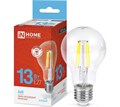 IN HOME Лампа светодиодная LED-A60-deco 13Вт 230В Е27 6500К 1370Лм прозрачная 4690612035628 - фото 32268