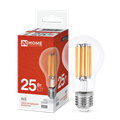 IN HOME Лампа светодиодная LED-A65-deco 25Вт 230В Е27 4000К 2480Лм прозрачная 4690612055947 - фото 46521