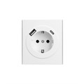 KRANZ Розетка STRONG 1-ая с/з с/у з/ш 16А с USB A+C быстрой зарядки 5В/3А жемчуг KR-78-0704-4 - фото 46751