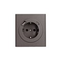 KRANZ Розетка STRONG 1-ая с/з с/у з/ш 16А с USB A+C быстрой зарядки 5В/3А графит KR-78-0704-6 - фото 46753