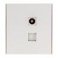 KRANZ Розетка STRONG компьютерная RJ45 кат6 + TV с/у жемчуг KR-78-0722-4 - фото 46779