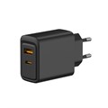 REXANT Сетевое зарядное устройство с портами USB-A и USB-C, 30Вт, черное 18-2219