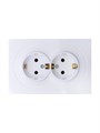 Lezard OSEN Розетка двойная с/з ПБТ белый 743-0200-127B