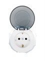 Lezard OSEN Розетка с/з с крышкой ПБТ белая IP44 743-0288-123BIPCH