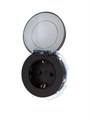 Lezard OSEN Розетка с/з с крышкой ПБТ чёрный бархат IP44 743-4288-123BIPCH