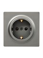 Lezard LETO Розетка с/з ПБТ платина 752-3500-122B