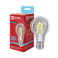 IN HOME Лампа светодиодная LED-A60-deco 20Вт 230В Е27 6500К 1890Лм прозрачная 4690612055930