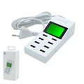 USB-ХАБ разветвитель с питанием на 8usb c LCD-шкалой 40W 8A Белый A946